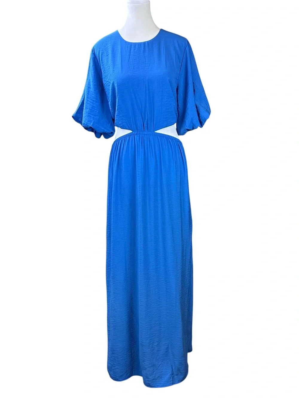 Abercrombie & Fitch Blue Cutout Waist Maxi Dress Size Large NWT